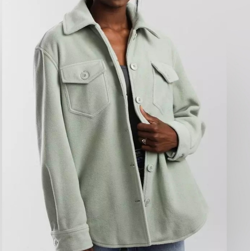 Hilary Radley Coat Womens Size L Green Button Up Jacket